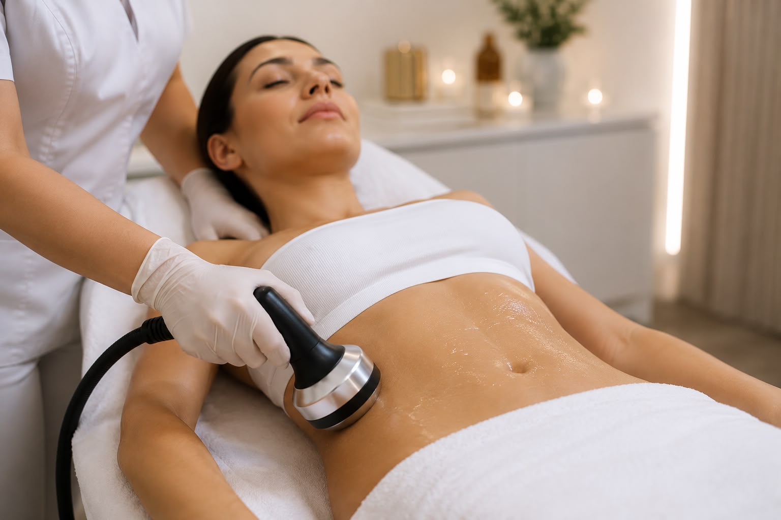 Cavitation body contouring treatment at Luxery Aesthetics