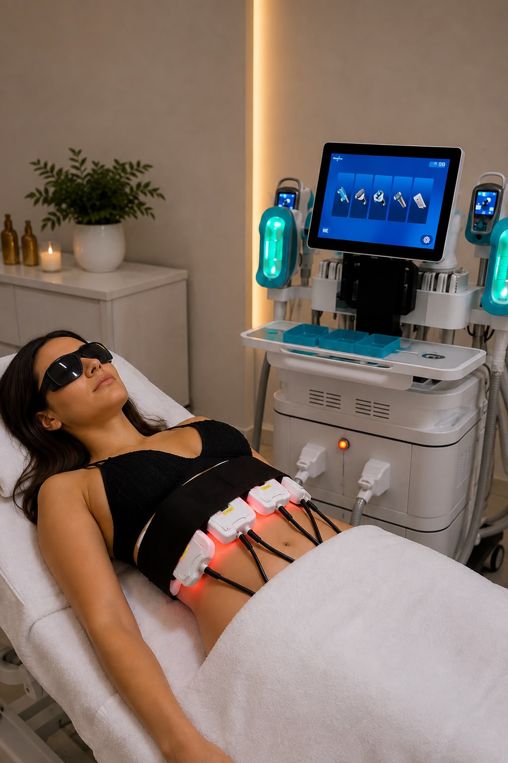 Laser lipolysis body contouring treatment